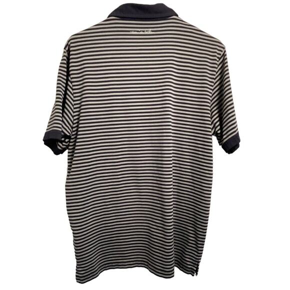 Travis Mathew Merion Golf Club Stripe Polo Shirt Mens Size Medium Navy Blue - Picture 2 of 6